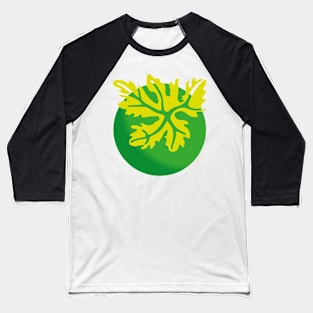 Leaf on a green planet logo Baseball T-Shirt